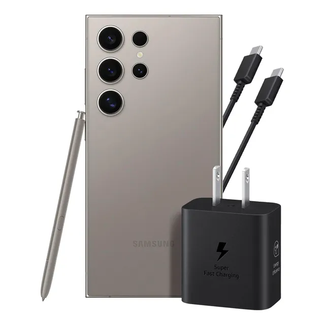 Samsung Galaxy S24 Ultra 12gb 512gb 5g Gris + Adaptador 25w Ep-t2510 Cable Negro