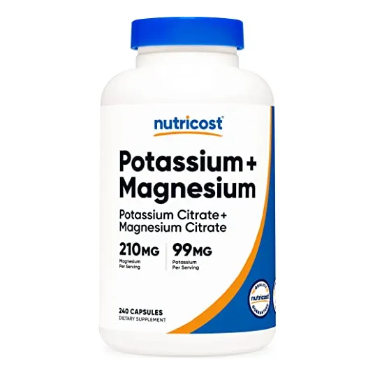 Suplemento Nutricost De Potasio 99 Mg De Magnesio Y 210 Mg D