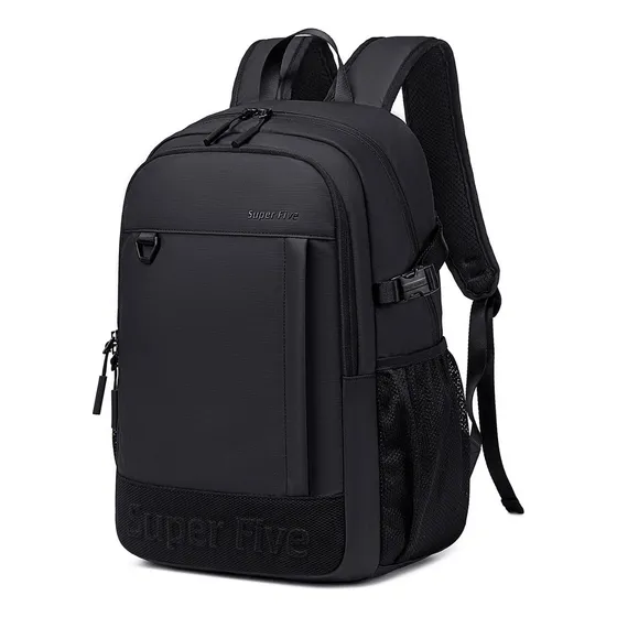 Mochila Super Five Fb00696 Deportiva Viaje Laptop Negro Liso