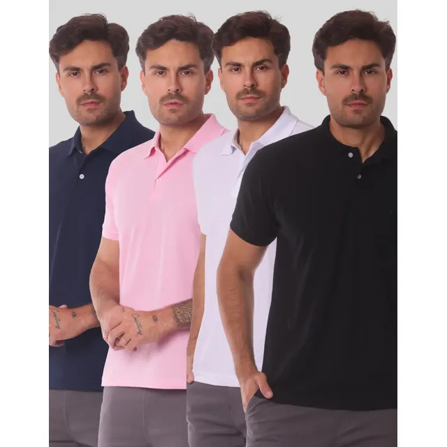 Kit 4 Camisas Polo Masculina Linha Exclusiva