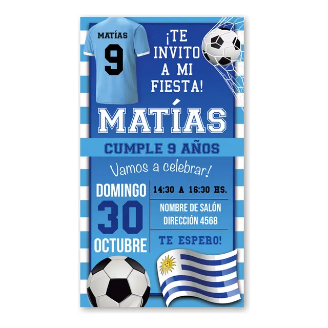 Tarjeta De Cumpleaños Digital Selección Uruguaya 2 Formatos