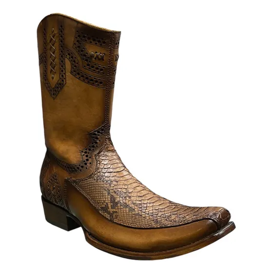 Bota Cuadra Original Piel Genuina Pitón 1j1kph Hombre Cierre