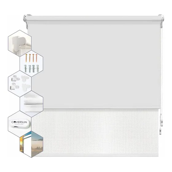 Cortina Roller Doble 160x190 Blackout + Sunscreen 6% Cts-03
