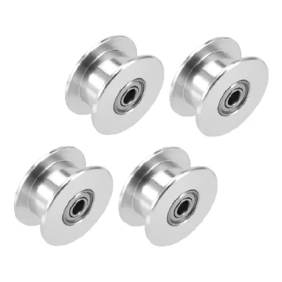 4 Polias Gt2 Lisa Com Rolamento Furo 5mm Para Correia 6mm