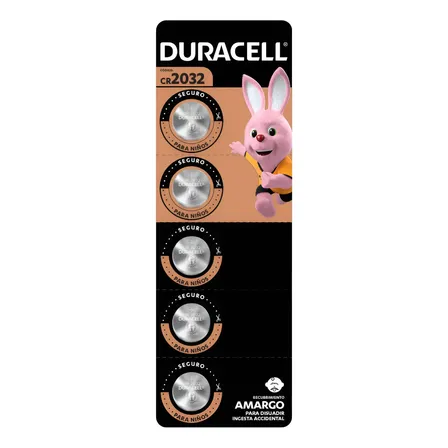 Pack 5 Pilas Duracell 2032 De Metal De Litio 3v Cr2032b