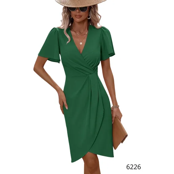 Vestido Para Damas De Cuello Cruzado 6226