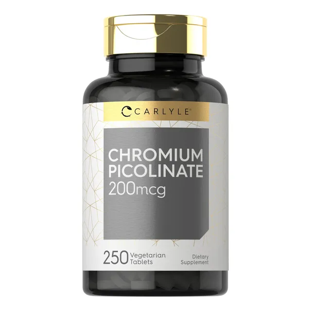 Suplemento de picolinato de cromo Carlyle, 200 mcg, 250 tabletas