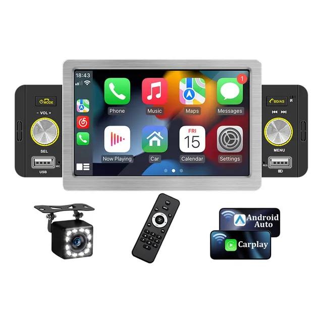 Auto Estereo Pantalla MayorMX Carplay Android Auto Inalámbrico Pantalla 5'' Color Negro