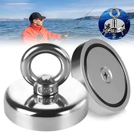 Imán Neodimio Gancho Pesca Mátales 3.6cm Diam X 3.8cm 41kg