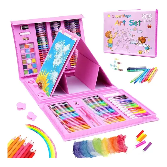  Maleta Set De Arte Para Niños, 208 Colores