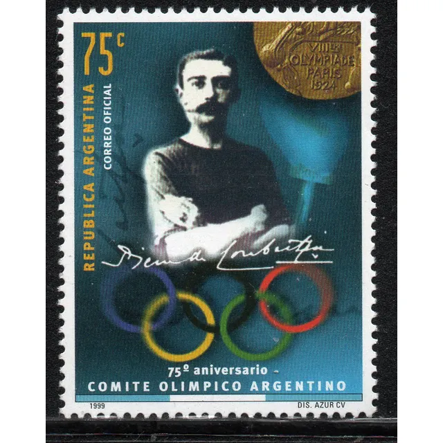 Argentina 75 Años Del Comite Olimpico Argentino Sello Mint