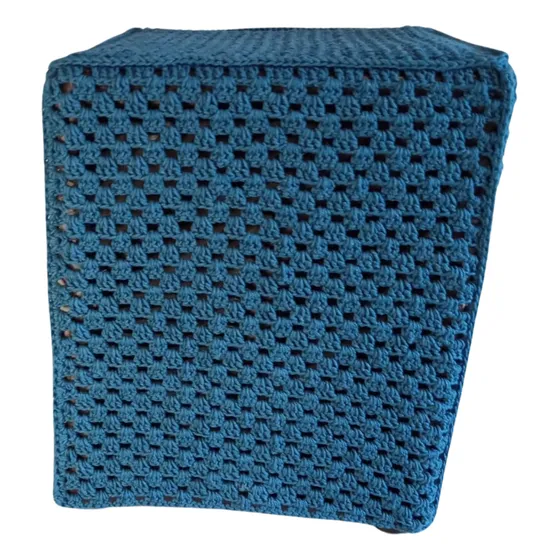 Capa Para Puff 40 X 37 Cm Em Crochê