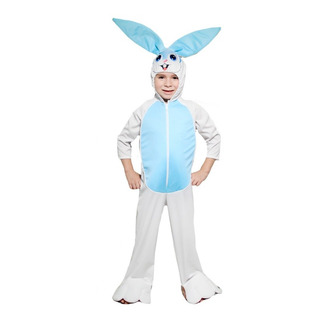 Disfraz De Primavera Conejo Blanco Con Azul Mameluco Unisex Niño Disfraz De Primavera Conejo Blanco Con Azul Mameluco Unisex Niño