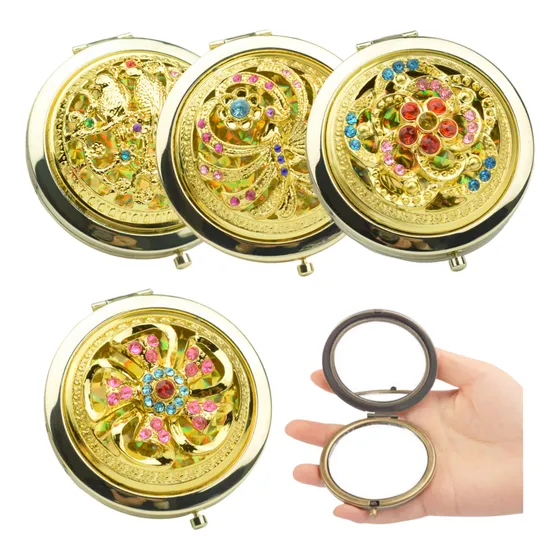 4 Mini Espejo Compacto Plegable Espejo De Bolsillo Redondo