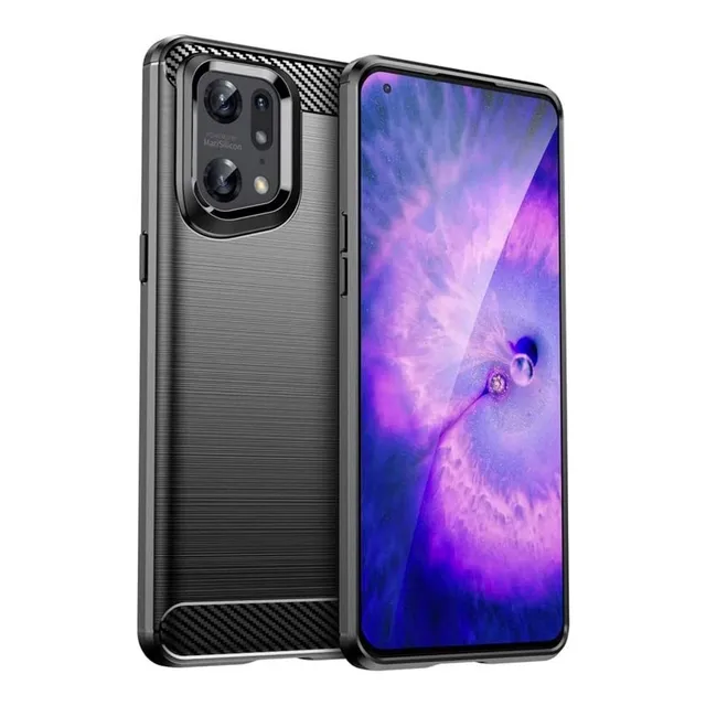 Funda Mate Slim Tpu Tipo Fibra De Carbono Oppo Find X5 Pro