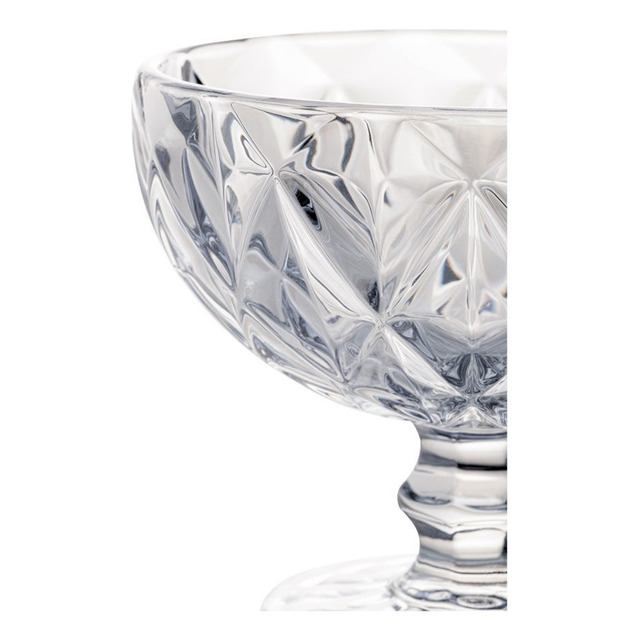 Kit 6 Taças Sobremesa 335ml Diamante Salada De Fruta Luxuosa Cor Transparente