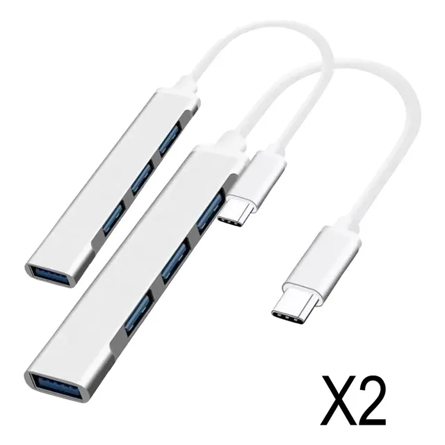 Kit 2 Adaptadores Usb Hub Usb 4 Puerto Usb 3.0 Puerto C Lap