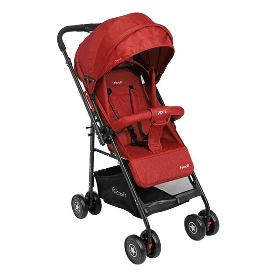 Felcraft Zoe 2 Coche De Paseo Manija Ajustable Color Rojo Chasis Negro
