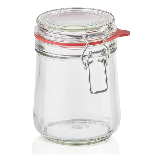 Frasco Vidrio Leifheit Clip Top 800 Ml Tapa Hermetica Grande Color Transparente