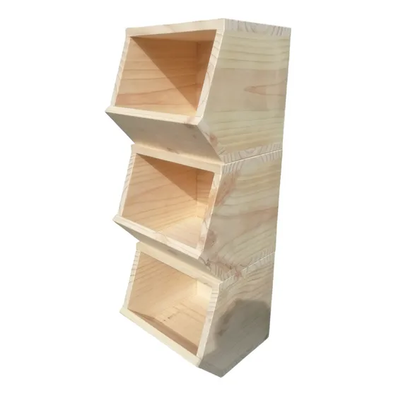 Set 3 Cubo Madera Organizador Modular
