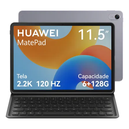 Tablet Huawei Matepad 11.5 New Tablet Com Teclado Destacável Wifi 6+128gb Tela Fullview De 11.52.2k 120 Hz Câmera Traseira 13 Mp Câmera Frontal 8 Mp Bateria De 7700 Mah Cinza