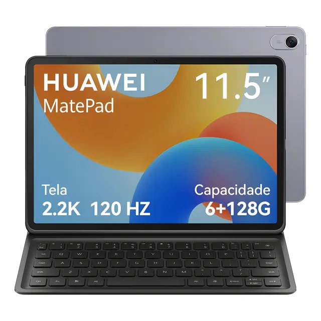 Tablet Huawei Matepad 11.5 New Tablet Com Teclado Destacável Wifi 6+128gb Tela Fullview De 11.52.2k 120 Hz Câmera Traseira 13 Mp Câmera Frontal 8 Mp Bateria De 7700 Mah Cinza