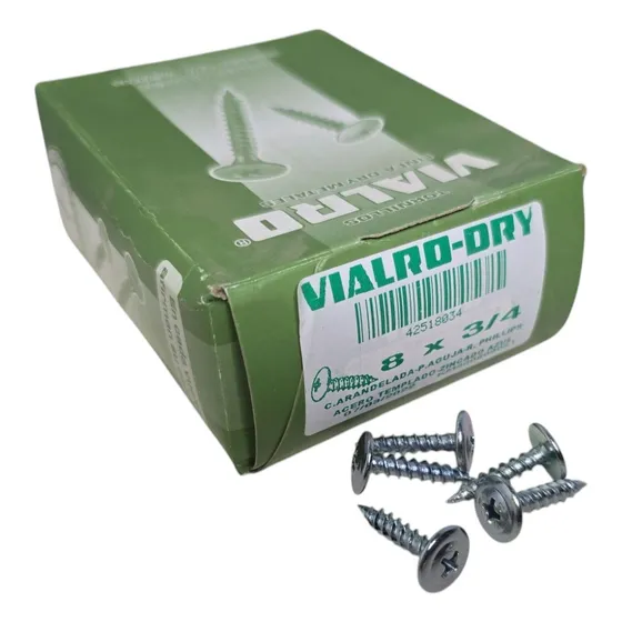 200 Tornillos Cabeza Flangeada Punta Aguja Autoperf. 8x3/4