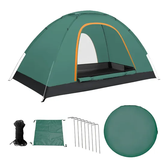 Tiendas Casa Campaña 3 Personas/gran Espacio /fácil Instalar Color Verde Oscuro Lawuto