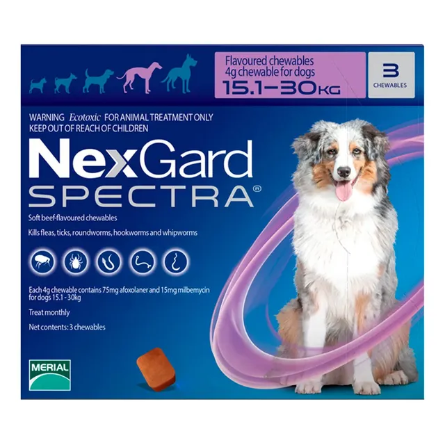 Antipulgas antigarrapas Nexgard Spectra 15-30 Kg Caja X3
