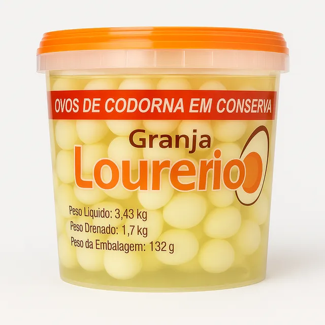 Ovos De Codorna Em Conserva 3.4kg Balde Validade Longa