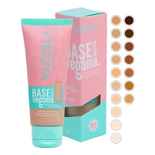 Vizzela Base Vegana Matte Líquida Tom 02 30 g