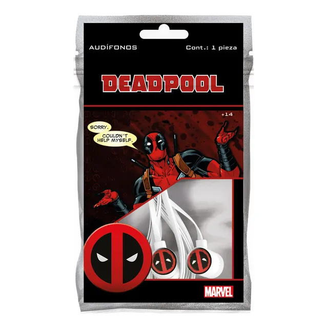 Audifonos Alámbricos Deadpool 3,5mm H3-ab121