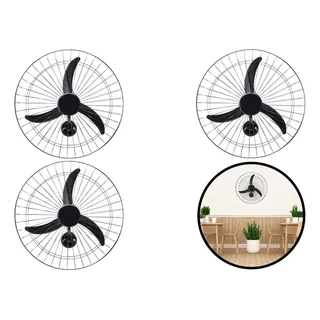 Ventilador Industrial Parede Oscilante 60cm Kit 03 Ventisol Ventilador Industrial Parede Oscilante 60cm Kit 03 Ventisol
