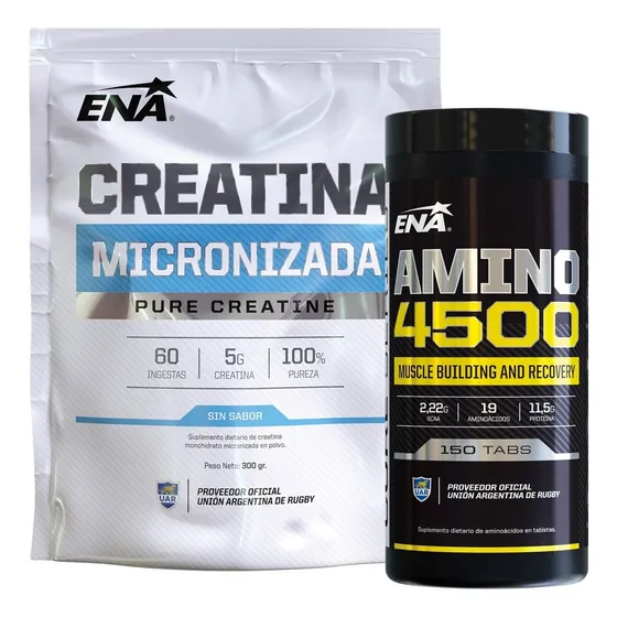 Combo Ena Amino 4500 150 Comp + Creatina Micronizado 300 Grs