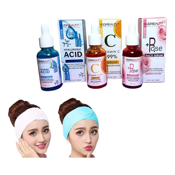 Pack X3 Serum Facial Skincare Cuidado Facial + Vincha Regalo