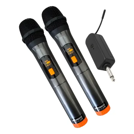 2 Microfone Sem Fio Pro Karaoke Igreja Receptor P10 Caixa Preto