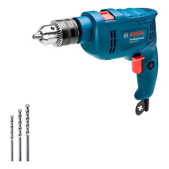 Taladro Percutor Gsb550 Re + 3 Brocas Bosch