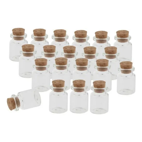 Para 3 Paquete 20 Frascos Vidrio Con Tapones 3 Piezas