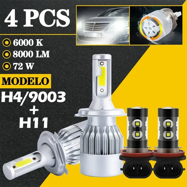 Cd- H4 H11 Blanco Kit Faros Led Luz Alta/baja Para Chevrolet