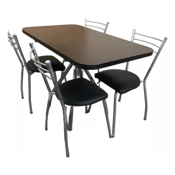 Combo Lejaim Mesa 120x70 Haya Con 4 Sillas De Caño Diseño Moderno Dimensiones Ideales Materiales De Alta Calidad Comodidad Garantizada