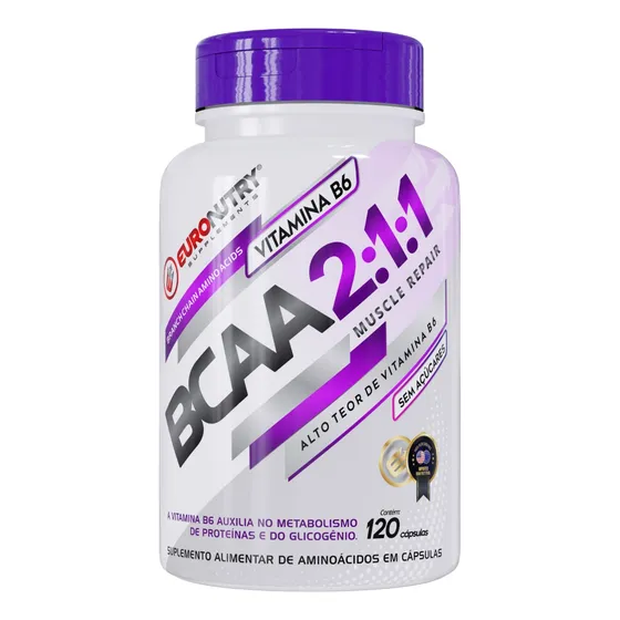 Bcaa Ultra Concentrado + Vitamina B6 120 Capsulas Euro Nutry