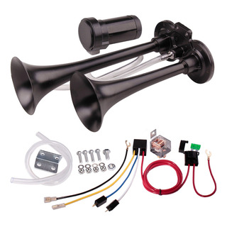 Bocinas De Aire Negras Con Doble Trompeta De Zinc, 12 V, 150 Bocinas De Aire Negras Con Doble Trompeta De Zinc, 12 V, 150