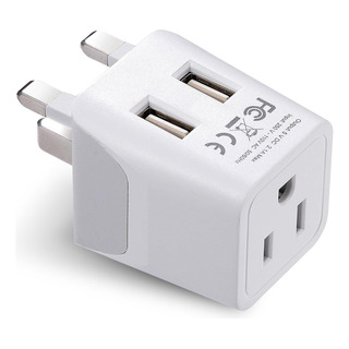 Conector De Adaptador De Viagem Ceptics: Usb Duplo, Compacto Conector De Adaptador De Viagem Ceptics: Usb Duplo, Compacto