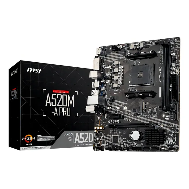 Placa Madre Msi A520m-a Pro Am4 Amd Sata 6gb/s Micro Atx