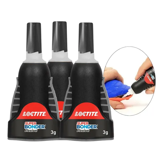 Kit 3und Cola Super Bonder Control Flex Gel Power 3g Loctite
