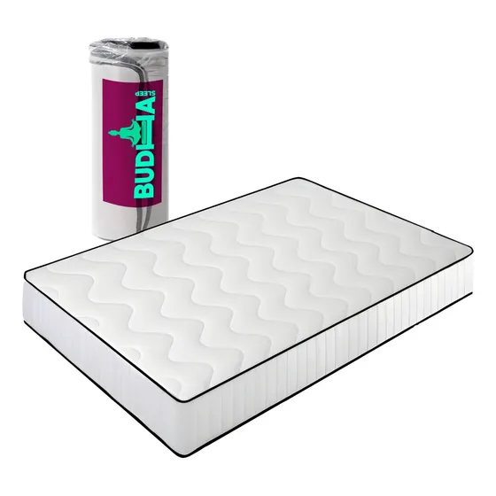 Colchon Espuma Plaza Y Media Budha Sleep 17 Alta Densidad Color Blanco
