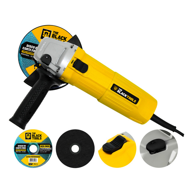 Esmerilhadeira Lixadeira Angular 4.1/2 11000rpm 780w The Black Tools Cor Amarelo Com 2 Dis... Esmerilhadeira Lixadeira Angular 4.1/2 11000rpm 780w The Black Tools Cor Amarelo Com 2 Dis...