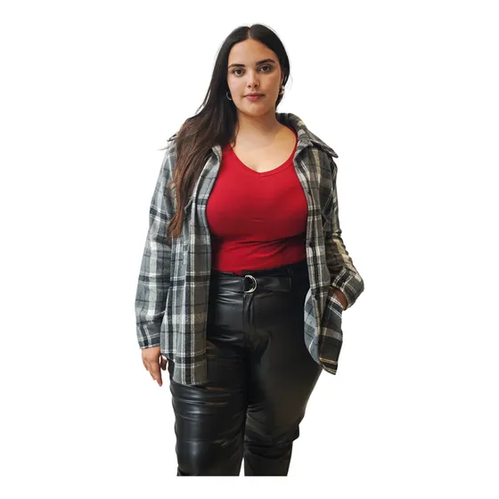 Camisa Abrigo Cuadrille Talles Grandes Y Reales Moda 2025