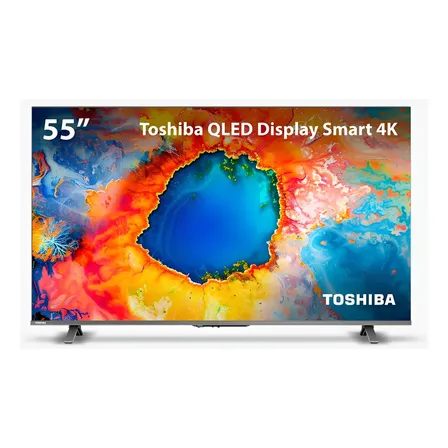 Smart TV QLED 55" 4K Toshiba 55C450NS Google TV 3 HDMI 2 USB Wi-Fi - TB035M