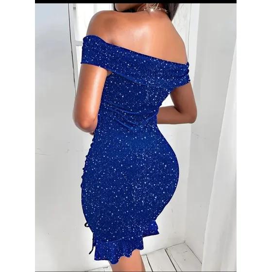 Vestido En Alquiler Alicrado Azul
